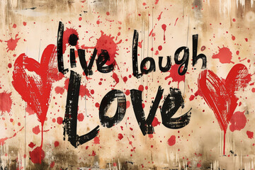 live laugh love Illustration, generative ai