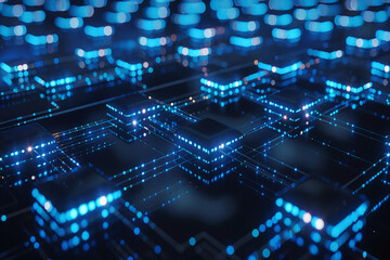 Fototapeta premium Blockchain Network, generative ai