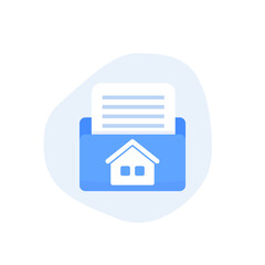 house project icon with a folder, flat vector