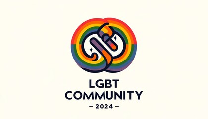 Obraz premium LGBT with LGBTQ pride Couple rainbow flag 2024 Unity