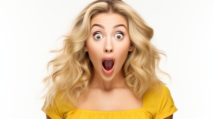 Naklejka premium beautiful woman exited surprise face expression . female feels shocked. exciting smile and happy adorable rejoices. Very enjoy and fun relax time. wow, girl holding smartphone. Smile