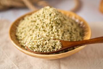Hulled hemp seeds, healthy superfood supplement