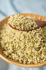 Hulled hemp seeds, healthy superfood supplement