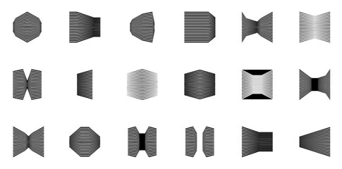 A Collection Of Perspective Vector Symbols Apps, Websites Ui Designs Suitable For Geometric,Solid,3D,Perspective,Perspective-Grid Infographic Simple Vector Illustration Logo