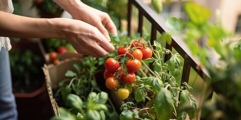 vegetable garden on the balcony and roof