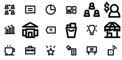 Set Of Follow Icons Web Header Banner Design Containing Office,Teamwork,Meeting,Business,People Solid Icon Collection. Vector Illustration