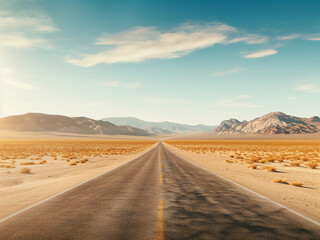 Nevada desert's scorching heat captured in panoramic road view