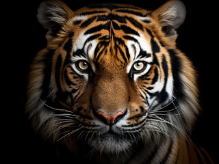 Fototapeta premium Majestic tiger's portrait, showcasing its allure