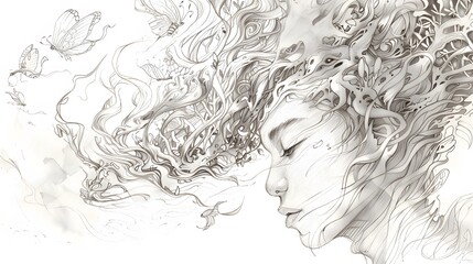 Fototapeta premium Pencil Sketch of Awareness in Tradition