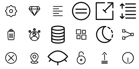 Set Of Linear App Icons Collection Isolated Silhouette Solid Icons Including Concept,Business,Success,Strategy,Vision Vector Icons Illustration Collection