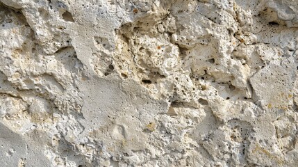 A close up image of a rock wall with numerous holes in it