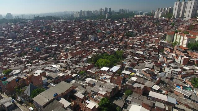 Aerial view of Parais&oacute;polis Favela - S&atilde;o Paulo, Brazil