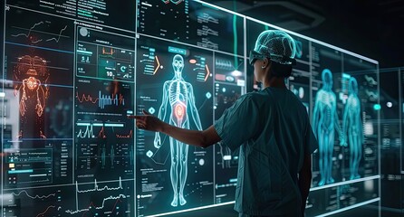 Doctor Examining Advanced Medical Data - Powered by Adobe