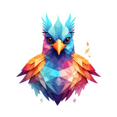 Obraz premium Abstract face of a bird, 8k, T-shirt design, Birthday card design, Transparent background, PNG 