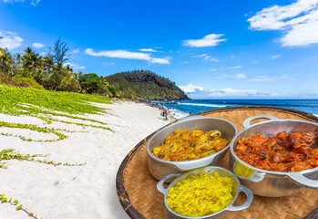 Plats créoles pour pique-nique sur plage de Grand’Anse 