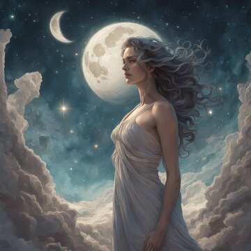 ancient greek goddess selene, generative ai