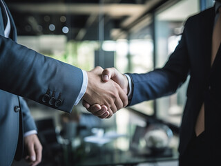 Hands shake in a chic industrial setting, welcoming a new participant warmly