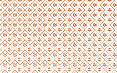 Golden vector floral seamless pattern. Abstract luxury geometric ornamental texture with small flower silhouettes. Gold and white simple ornament in oriental style.