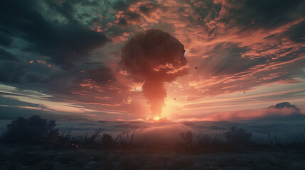 Mushroom cloud of a nuclear explosion 
