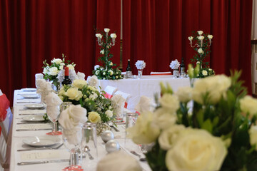 Elegant wedding reception setup