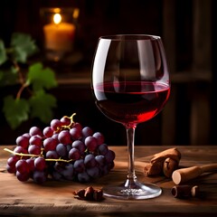 red wine and grapes