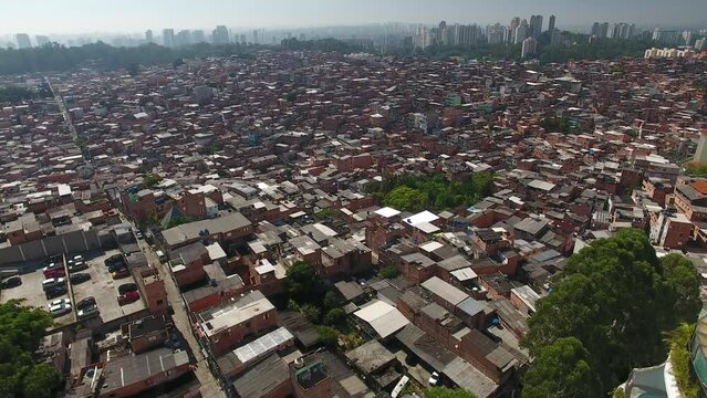 Aerial view of Parais&oacute;polis Favela - S&atilde;o Paulo, Brazil