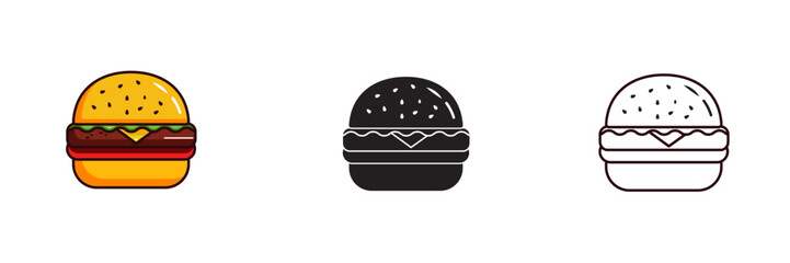 Burger illustration flat design cartoon style