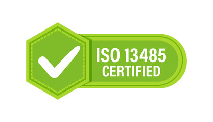 ISO 13485 Quality Management Certification Badge. Vector illustration