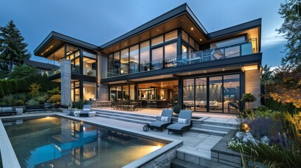 A contemporary house with large glass walls and seamless indoor-outdoor living
