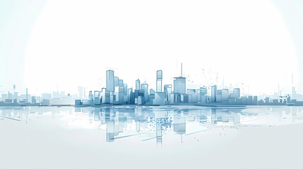 Fototapeta premium Concept Smart city for web page, banner, presentation, social media. Smart city concept with different icon and elements. city design technology for living.