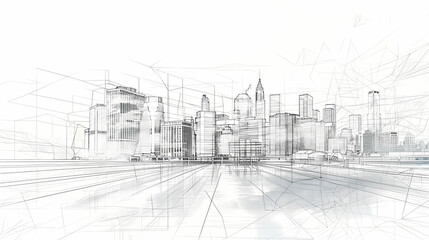 Fototapeta premium Concept Smart city for web page, banner, presentation, social media. Smart city concept with different icon and elements. city design technology for living.