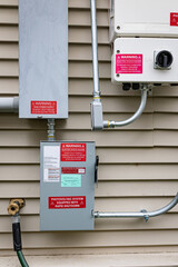 Solar system inverters connect to the residential home's wiring through a quick disconnect box....