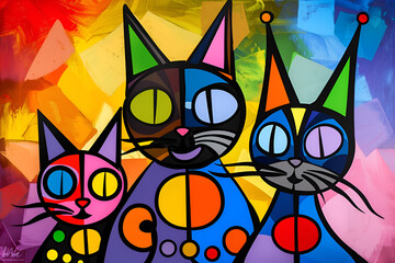 Colorful cats