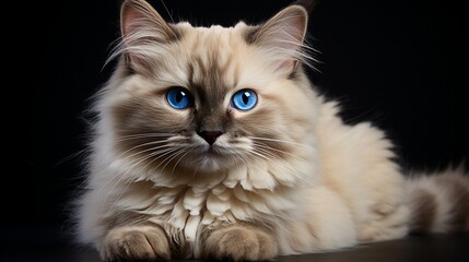 Cat Ragdoll isolated on transparent background.