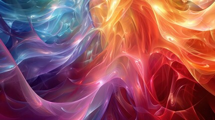 Obraz premium Immerse yourself in the beauty of this abstract background, featuring a kaleidoscope of colors and intricate patterns. The interplay of light and shadow adds depth and texture, creating a captivating