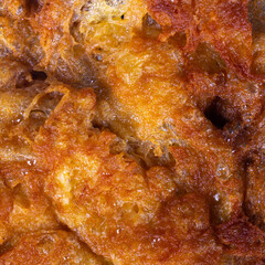 omelet burn closeup texture background