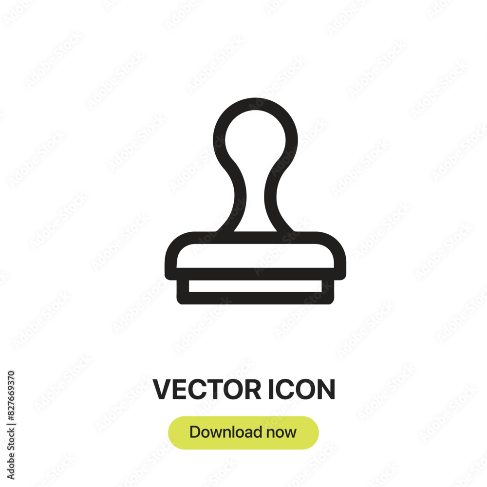 Aufkleber stamp icon vector. linear-style sign for mobile concept and web design. stamp symbol illustration. p