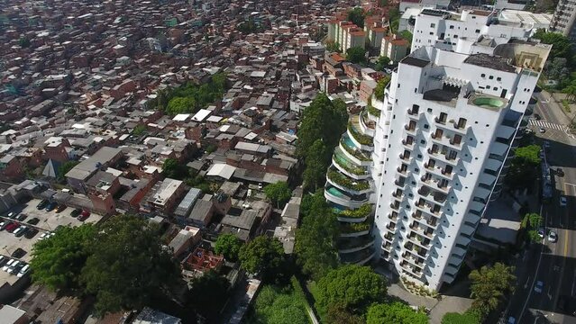 Aerial view of Parais&oacute;polis Favela - S&atilde;o Paulo, Brazil