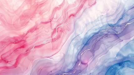 Abstract watercolor painting with vibrant pink and blue hues blending seamlessly. Perfect for creative projects, backgrounds, or artistic inspiration.