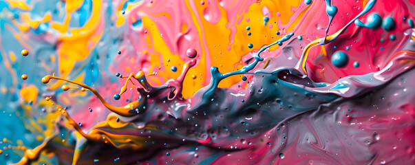 The image is an abstract painting with bright and vibrant colors