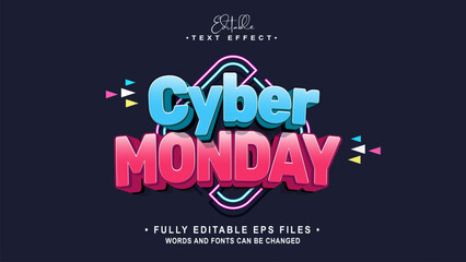 editable gradient cyber monday text effect