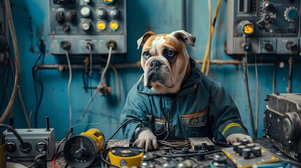 Bulldog Turned Electrical Pro A Surreal of a Devoted Dog Excelling in a Unique Job