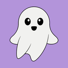 Cute Halloween ghost vector illustration