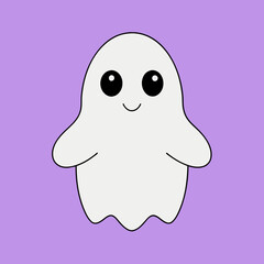 Cute Halloween ghost vector illustration