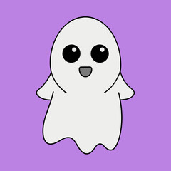 Cute Halloween ghost vector illustration