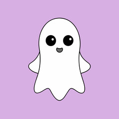 Cute Halloween ghost vector illustration