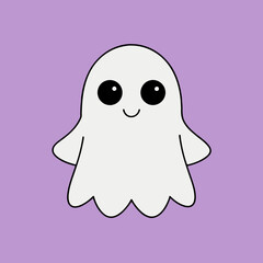 Cute Halloween ghost vector illustration