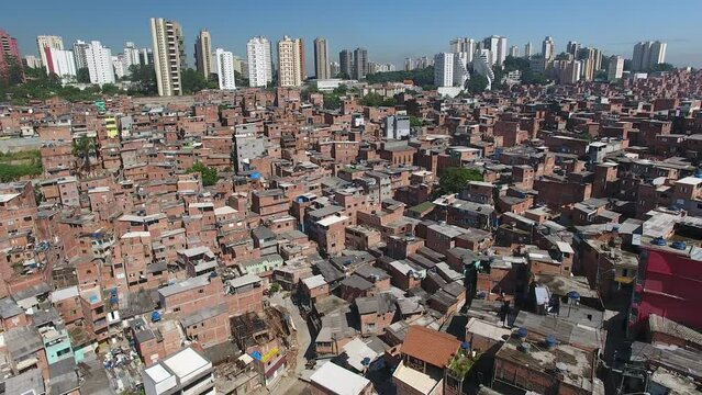 Aerial view of Parais&oacute;polis Favela - S&atilde;o Paulo, Brazil