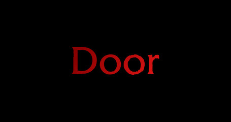 Door Text Animation on Black Background