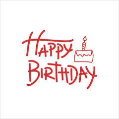 happy birthday lettering doodle style. Vector illustration design. Eps 10.